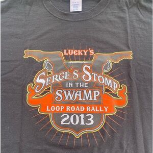 Vintage Luckys Serges Stomp in the Swamp T-Shirt 2013 XL